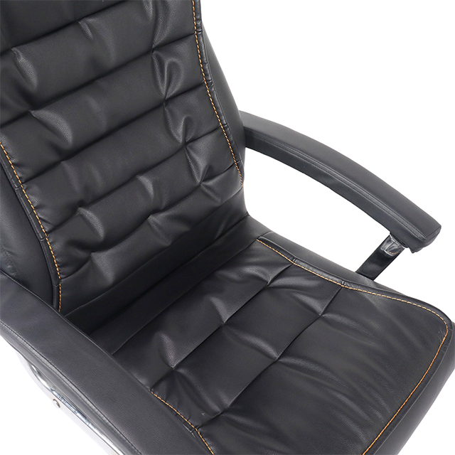 High Elastic Genuine Leather Office Chair With Armrest